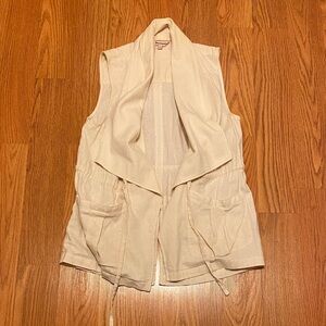 Juicy Couture Cream Sleeveless Drape Vest XS